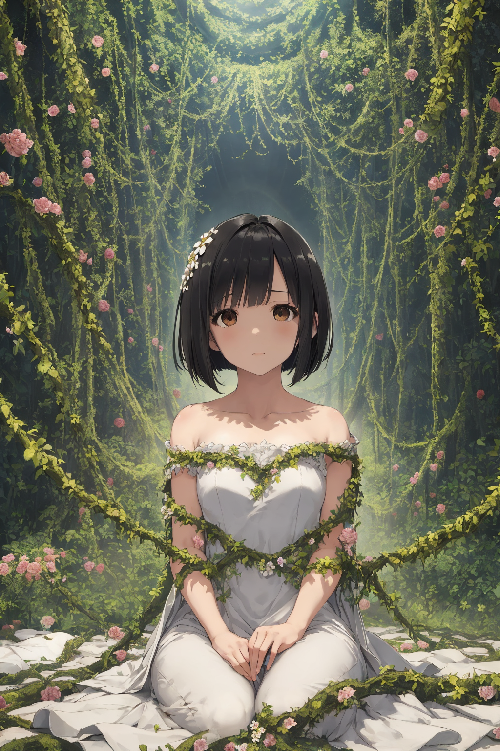 28106-3754126342-(best quality, masterpiece), (1girl, solo, brown eyes, black hair, short curved bob, small breasts),wariza,_(enchanting forest m.png